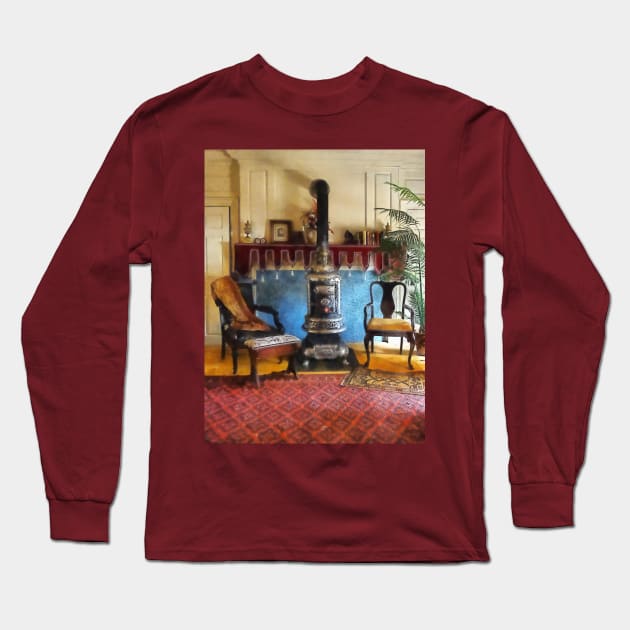 Interiors - Cozy Victorian Parlor Long Sleeve T-Shirt by SusanSavad